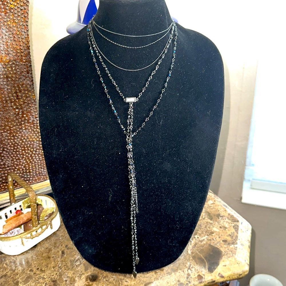 Exquisite Multi Chain Layered With Long Crystal A… - image 3